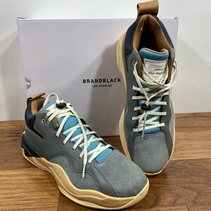 NIB Brandblack Villain Men's navy Blue and Gray low top Sneakers 11.5 / 45